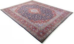 Close-up detail of New Kashan rug from Iran / Persia showing Cork weave