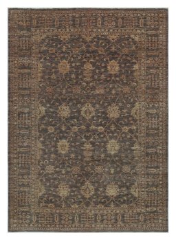 Full view of New Farahan rug from Pakistan, 237 × 165 cm in Brown tones