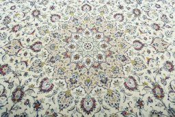 Central medallion detail of 2000s Kashan rug from Iran / Persia