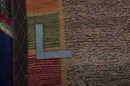 Close-up detail of 1970s Persian Gabbeh rug from Iran / Persia showing Wool weave
