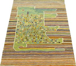 Close-up detail of New Kilim Dastan rug from Turkey showing Wool weave