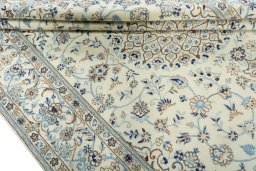 Close-up detail of New Nain rug from Iran / Persia showing Wool weave