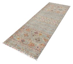 Close-up detail of New Samarkand rug from Pakistan showing Wool weave
