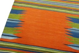 Surface texture of New Kilim Sofre rug with natural Wool and intricate pattern