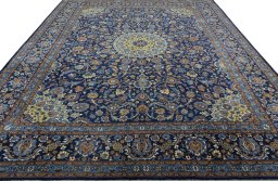 Surface texture of 2000s Kashmar rug with natural Wool and intricate pattern