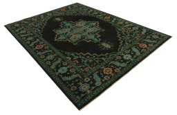 Corner detail of New Farahan rug showing border pattern and Wool pile