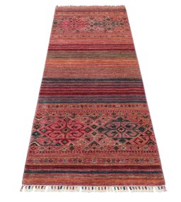 Surface texture of New Samarkand rug with natural Wool and intricate pattern