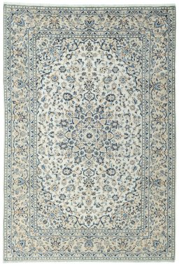 Full view of 2000s Kashan rug from Iran / Persia, 354 × 240 cm in Beige tones