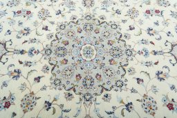 Central medallion detail of 2000s Kashan rug from Iran / Persia