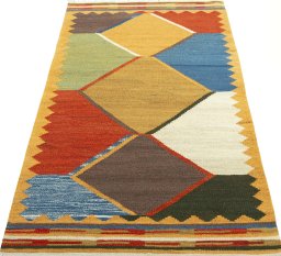 Close-up detail of New Modern Design rug from Turkey showing Wool weave