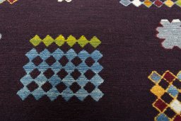 Backside of handmade Unknown Kilim Dastan rug showing knot structure and weave density