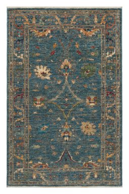 Full view of New Farahan rug from Pakistan, 126 × 80 cm in Blue tones