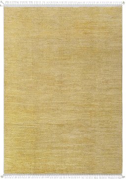 Full view of New Morocco rug from Pakistan, 301 × 209 cm in Yellow tones