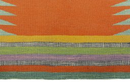 Central medallion detail of New Kilim Sofre rug from Turkey