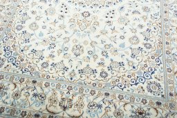 Close-up detail of New Nain rug from Iran / Persia showing Wool weave