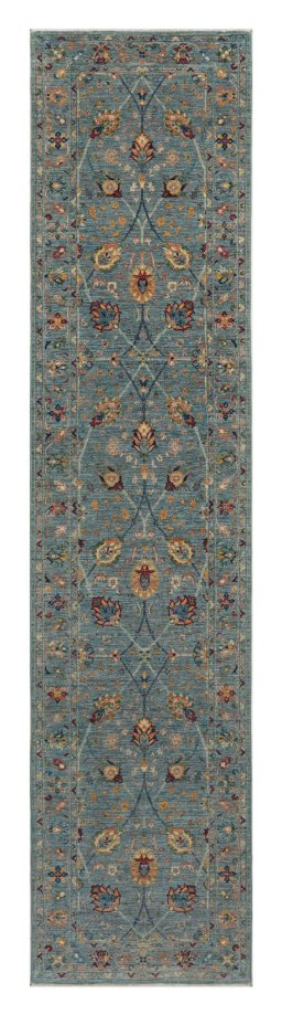 Full view of New Haj-jalili rug from Pakistan, 350 × 80 cm in Blue tones