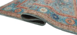 Close-up detail of New Kazak rug from Pakistan showing Wool weave