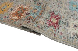 Close-up detail of New Samarkand rug from Pakistan showing Wool weave