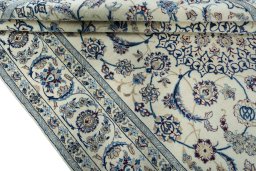 Close-up detail of New Nain rug from Iran / Persia showing Wool weave