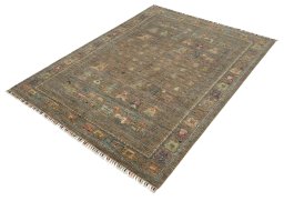Close-up detail of New Samarkand rug from Pakistan showing Wool weave