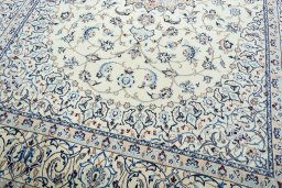 Close-up detail of 2000s Nain rug from Iran / Persia showing Wool weave