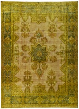 Full view of 1950s Vintage rug from Pakistan, 394 × 288 cm in Red tones