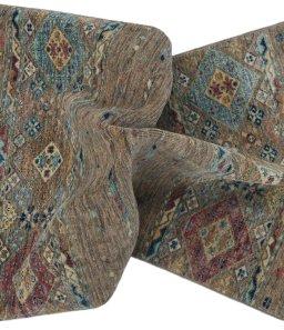 Full view of New Samarkand rug from Pakistan, 113 × 78 cm in Gray tones