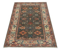 Surface texture of New Kazak rug with natural Wool and intricate pattern