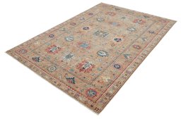 Close-up detail of New Kazak rug from Pakistan showing Wool weave