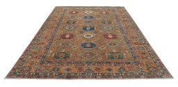 Surface texture of New Kazak rug with natural Wool and intricate pattern