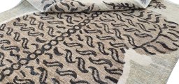 Close-up detail of New Farahan rug from Pakistan showing Wool weave