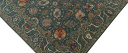 Backside of handmade New Haj-jalili rug showing knot structure and weave density