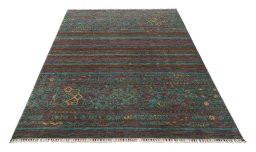 Surface texture of New Samarkand rug with natural Wool and intricate pattern