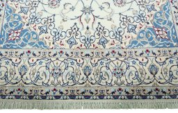 Full view of 2000s Nain rug from Iran / Persia, 325 × 212 cm in Beige tones