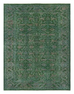 Full view of New Farahan rug from Pakistan, 231 × 178 cm in Green tones