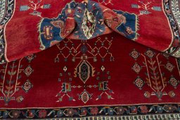 Close-up detail of 2000s Sirjan rug from Iran / Persia showing Wool weave