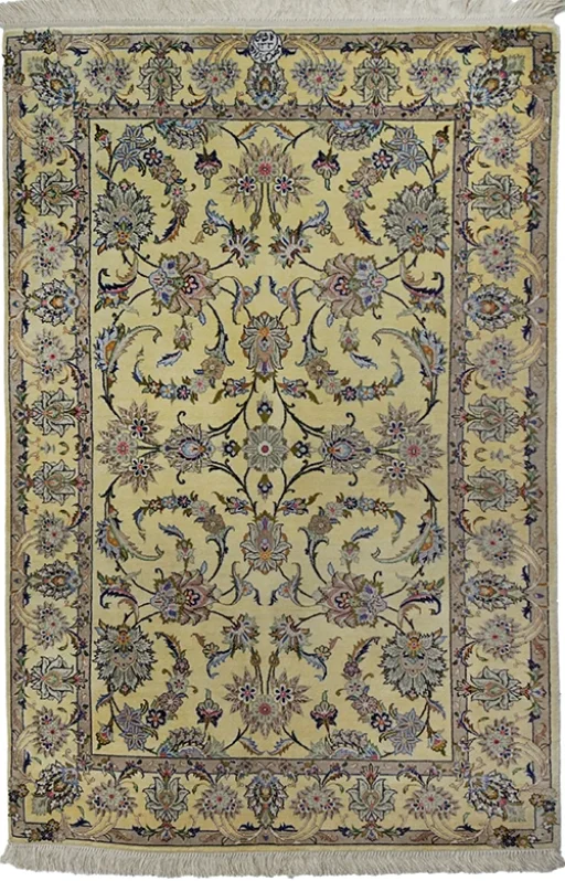 Kashan Old Silk Signed